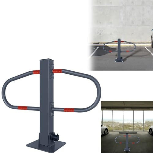 VA-Cerulean Barrière de parking pliable avec 2 clés - Serrure à cylindre - Barre de stationnement - Avec logo réfléchissant - Anti-occupation - 1 pièce