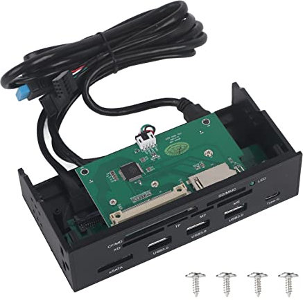 Front Panel Internal Card Reader, 5.25 Inch Multifunction Internal Card Reader Dashboard, Pc Front Panel Card Reader Support USB 3.0, USB 3.1, eSATA M2 + SD MS XD CF TF