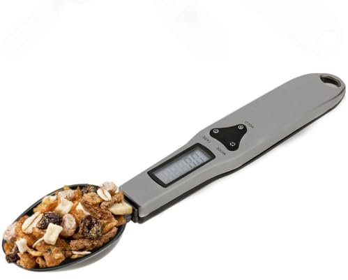 BAKAJI Bilancia a Cucchiaio Digitale Di Precisione Calcola Peso Grammi Dosatore Misuratore Con Display LCD Cucina e Pasti Quotidiani