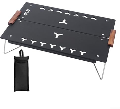 ZYWUOY Mini Klapptisch Camping Tisch Picknick Klapptisch Outdoor Aluminium Aloy Tragbarer Schreibtisch für BBQ Picknick Party (Schwarz)