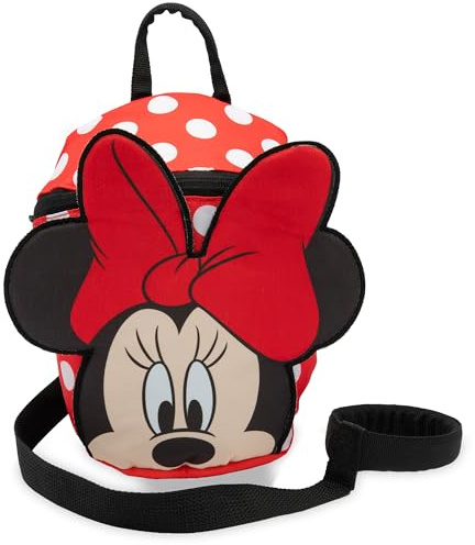 Disney Toddler Backpack with Reins, Minnie Mouse Backpack Reins for Kids, Child Harness Toddler Reins 1-3 Years - Red