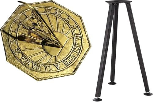 ANTIQUEMEDIEVAL Cadran solaire octogonal classique en laiton avec support cadeau