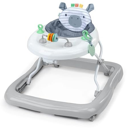 Ingenuity Smooth Strides Aktivitäten-Lauflernhilfe - Chambray - Entwicklungsfähige Lauflernhilfe - Höhenverstellbar in 3 Positionen - Spielzeug inklusive - 6M-12M