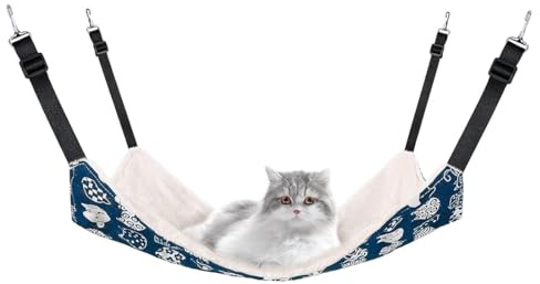 Hamac pour chat, hamac chauffant, lit suspendu avec sangles réglables pour le bonheur de votre petit animal, adapté aux animaux de moins de 9 kg, 48 x 38 cm