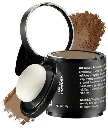 10g Poudre de Racine de Cheveux,Hairline Powder pour épaissir les cheveux,Poudre de Retouche de Racines Pour Combler les Cheveux Clairsemés,Retouche et Couverture(Marron Clair)