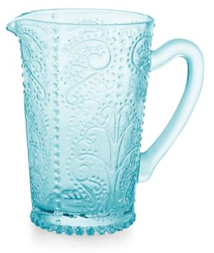 H&H Brocca Garden In Vetro Azzurro Lt 1,35