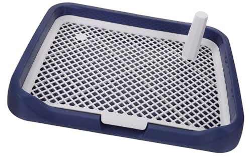 HOMSFOU Inodoro para Perros Pequeño y Mediano de Plástico Azul Malla Antideslizante, Bandeja de Entrenamiento para Baño en Casa y Oficina, Suministro de Tren para Mascotas para Cachorros