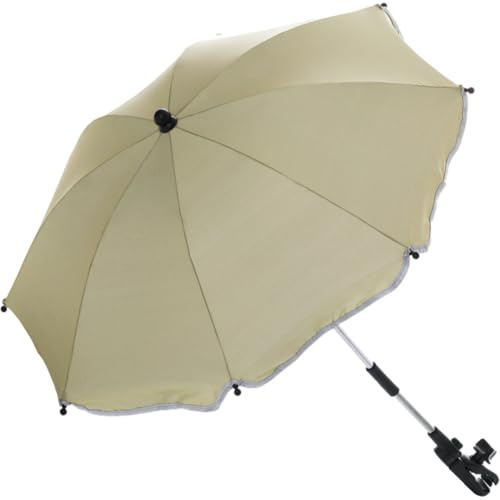Fillikid Sonnenschirm für Kinderwagen Buggy und Jogger mit UV SCHUTZ (50) Baby Kind Schirm (Natur)