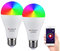 LEDLUX 2 Pezzi Lampade Led Smart, Faretto Led WiFi, RGB + CCT, Dimmerabile APP, Compatible Con Amazon Alexa Google Home (E27 A65 15W)