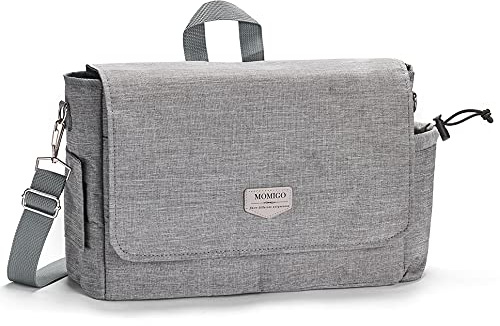 MOMIGO Baby Diaper Caddy Bag - Large Capacity Diaper Caddy Tote Bag Baby Stroller Bag Nursery Storage Bin for Diapers, Wipes & Toys Diaper Bag for Outdoor (Grey)