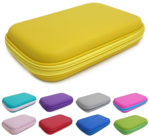 Fashion Stationery Pencil Cases for Boys Girls Kids Teenagers Large Hard Pencil Case Hardtop Hard Shell Case Travel Box Kids Girls Boys Gaming Device Storage Case (Yellow)