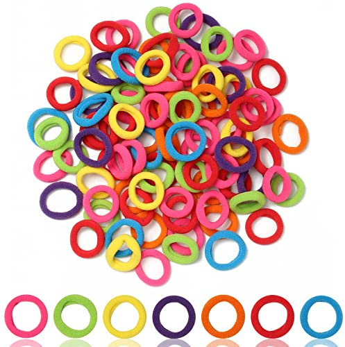 Cooetr Baby Haargummi, 100 Stück Elastische Klein Mehrfarbig Soft für Mädchen Kinder Kleinkinder