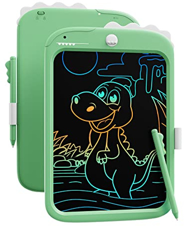 Lavagna LCD giocattolo unicorno per bambini, 10 pollici, blocco da disegno con funzione di blocco, portatile, regalo educativo per bambini da 3, 4, 5, 6, 7 anni (Verde)
