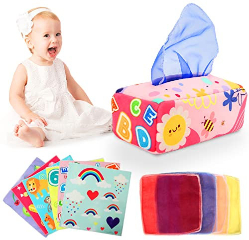Baby Spielzeug 6 Monate - Tissue Box Montessori Spielzeug - Montessori Spielzeug ab 1 Jahr, Hohem Kontrast Babyspielzeug Für Babys 0-12 Monate, Jungen&Mädchen Kinder Lernspielzeug Baby Geschenke