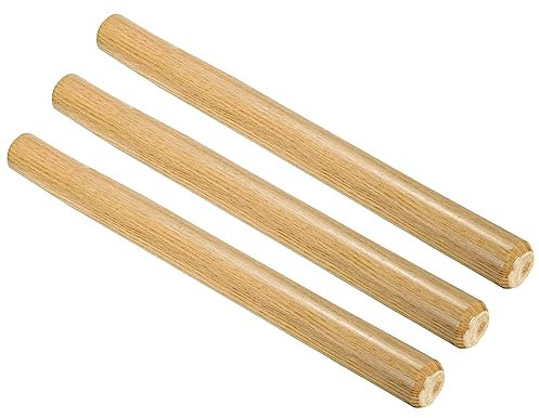 PATIKIL 15 Pulgadas Pala Madera Mango, Paquete 3 Paquete Jardín Pala Mango Reemplazo Mangos Madera Dura para Redondo Ojo Azada Pala Paleta