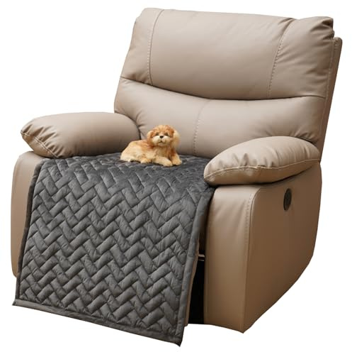 Eismodra Recliner Chair Covers,Recliner Covers That Stay in Place,Washable Recliner Slipcover for Large Recliner 3 Seater Sofa Couch Living Room Loveseat,Dark Gray 23 x 39 inches (Only 1 Piece)