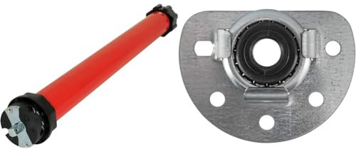 SuperRollo - Moteur de volet Roulant RM30MM (30nm) pour axe octogonal de 60mm - SR20235 & Schellenberg 83501 Maxi Appui Mural avec roulement à Billes pour Arbres octogonaux, Gris, Ø 60 à 70 mm