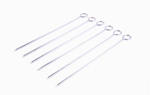 Set di 6 spiedini per carne in acciaio inox, 28 cm, in metallo, riutilizzabili, per barbecue, shish kebab, verdure, carne, accessori per barbecue antiruggine, durevoli, piatti, appuntiti, ideali per