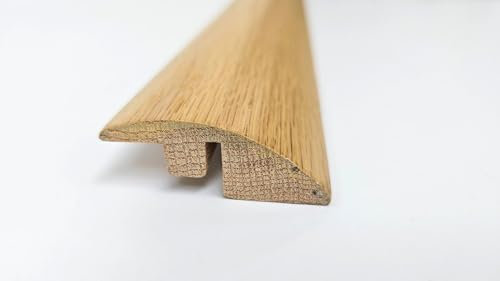 Project DIY® Solid Oak Ramp Reducer Threshold Profile - Wood Flooring Transition Strip for Laminate, Vinyl, Carpet and Hardwood Floors - Durable Door Bar - 90CM Length (Invisible, Oil Finish)