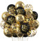Luftballons 30.Geburtstag Deko, Latex Ballon 30. Geburtstag Männer Damen, Happy 30th Birthday Ballons Schwarz Gold, Birthday Party Deko