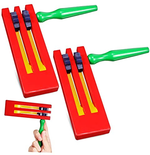 SUPVOX Wooden Ratchet Sound Toys Double Layered Matraca Musical Instruments for Children Rotating Noise Maker Ratchet Instrument Toys 2pcs Suitable for Party and Educational Use