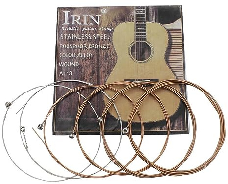 Set di corde di ricambio per chitarra folk a 6 corde con nucleo in acciaio inox, kit di corde per chitarra folk, 6 pezzi