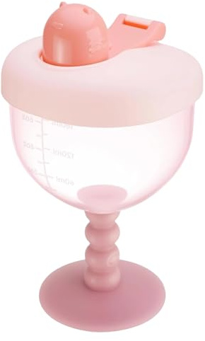 Sippy Cups, 6oz No Spill Wine Glass Goblet Cup, Leak-Proof Beverage Mug Milk Bottle with Lid for Kids Over 3 Years on Birthday Party, Celebration, Assorted Colors