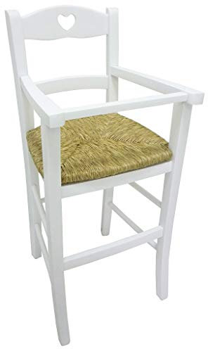 Woodshop Hochstuhl für Kinderhochstuhl aus Holz, mit Schutz in weißer Farbe