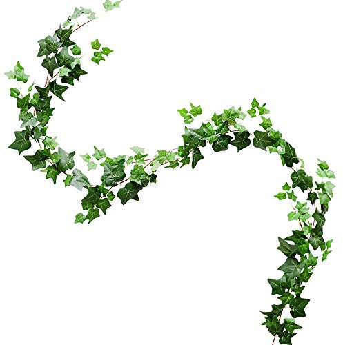 Veryhome Künstliche Ivy Silk Gefälschte Rebe Wandbehang Party Dekoration Hochzeit Garland Grün Blätter Garten Heimwerk Pflanzen Grün (Grün-Grün)