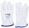 DONAU SAFETY Premium Arbeitshandschuhe Driver aus Ziegenleder / 1 Paar/Größe 8/M/Weiß/Lederhandschuhe mit elastischem Handgelenk/Montagehandschuhe/Handschuhe/Fahrerhandschu Schutzhandschuhe