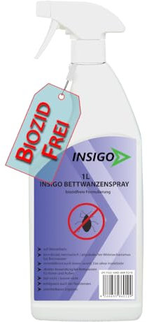 NEU Biozidfreie Bettwanzen Abwehr 1L – Bettwanzenbekämpfung – Effektives Mittel für Wanzen im Haus – Bettwanzen Spray – Bettwanzen Lösung von INSIGO