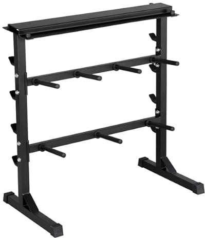 Abician Support d'haltères Professionnel Rack de Rangement pour haltères Max 300kg 100 x 53 x 102,5 cm Noir