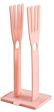 Cikiki Soporte para guantes de cocina con guantes de goma, bolsa de plástico reutilizable, estante de secado de guantes de limpieza, soporte de almacenamiento para lavar platos, soporte debajo del