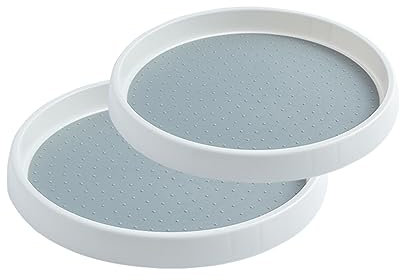 2 Stück rotierende Gewürzregal Aufbewahrungsbox,drehteller organizer, drehbare Platte, 2 Größen Gewürzregal (25 cm/9,8 Zoll + 30 cm/11,8 Zoll) für Küche, Badezimmer