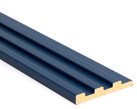 Bildershop-24 Set di 3 listelli per pannelli da parete e soffitto Dekowa in blu scuro, 252 x 10,7 x 1,5 cm