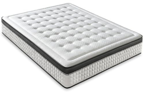 LUXIABED Colchon 90x190 Viscoelastica Dual: Caras Diferenciadas. Confort + Firmeza Media MemorySens. Higiénico y Transpirable. Individual Color Gris. Modelo Premium Altura 30 cm