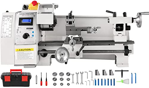 VEVOR Mini Metal Lathe, 8x14, Mini Lathe Machine 2250 PRM Variable Speed Change, Precision Mini Lathe 650W Metal Working Lathe, Milling Machine for Various Types of Turning