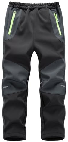 Hpbygstae Pantalons softshell pour enfants, imperméables, coupe-vent, pour les enfants, pour les randonnées, pour les loisirs, pour l’hiver, pour les activités en plein air, pour les activités de