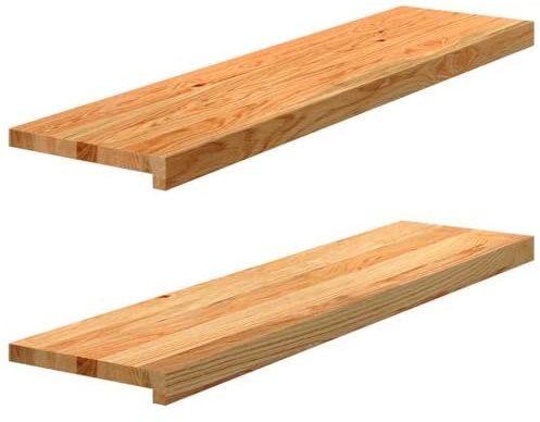 vidaXL Fensterbänke 2 Stk. Hellbraun 100x25x2 cm Massivholz Eiche, Fensterbrett, Holz Treppenstufe, Holz Fensterbrett, Fensterbank Eichenholz