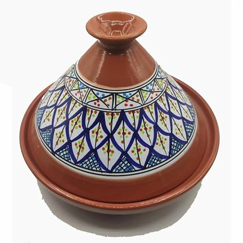 Tajine Pentola in Terracotta, Piatto Etnico Marocchino Tunisino, 32 cm