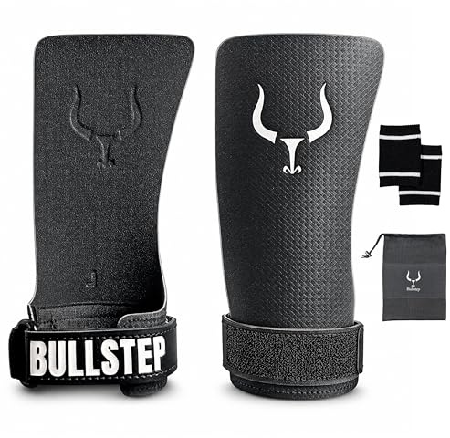 Bullstep® Forge Manique Gant de Musculation Homme Femme, Gants Grip WOD | Maniques gym antidérapantes en fibre de carbone, sans magnésie. Protège-main et poignet pour tractions, anneaux, gymnastique.