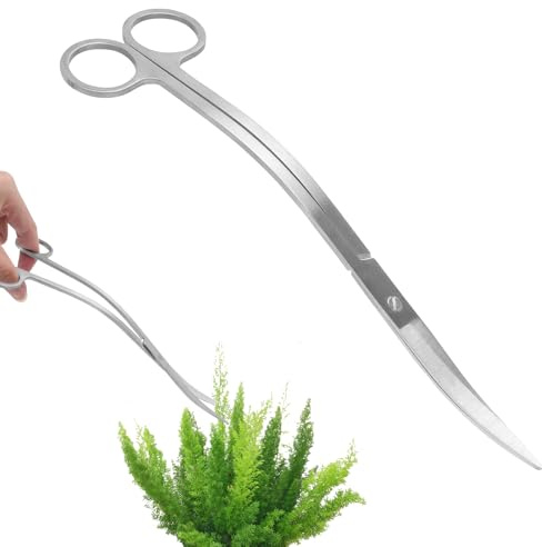 25 cm rostfritt stål böjd spetssax, vinklad trimmsax, rostfritt stål böjd akvariesax akvarium växtsax för växtvård i akvarier vattenväxter fisk tank aquascaping