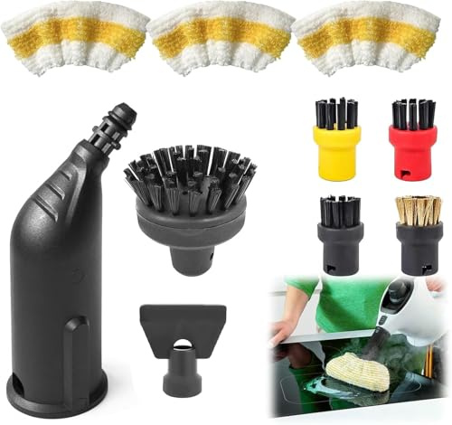 10Pcs Steam Cleaner Accessories Kit - Compatible with For Kärcher SC1 SC2 SC3 SC4 SC5 SC7 CTK10 CTK20, Includes Extension Wands & Nozzles for Multi-Surface Deep Cleaning