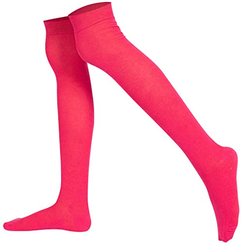 Mysocks Unisex överknästrumpor, sömlös tådel, finaste kammad bomull, Fuchsie, 38-43 EU