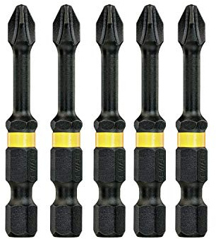 DEWALT Extreme Flextorq Schrauber-Bit DT7997T (Ph1, 50mm Gesamtlänge, hohe Passgenauigkeit, lange Standzeit, für alle Schraubarbeiten), 5 Stück DT7997T-QZ Multicolor
