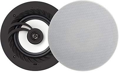LITHEAUDIO IP44 All-in-One Bluetooth Ceiling Speakers (Master & Passive - 03211), 50W RMS Class D Amplifier Built-In, Voice Control, Single Room Solution Perfect for Bathrooms, Bedrooms & Kitchens