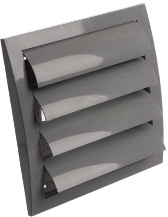 Ø 125mm Grille de Ventilation avec Moustiquaire - Grill D'aération avec Lamelles Mobiles - Plastique ABS Gris