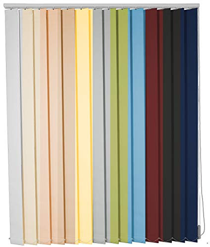 Lamellenvorhang auf Maß Vertikaljalousie viele Größen und Farben Stoff blickdicht lichtdurchlässig Tür Fenster Lamellen Rollo Schiebegardine (Breite 220,1 - 240 cm x Höhe 220,1 - 240 cm, Hellgrau)