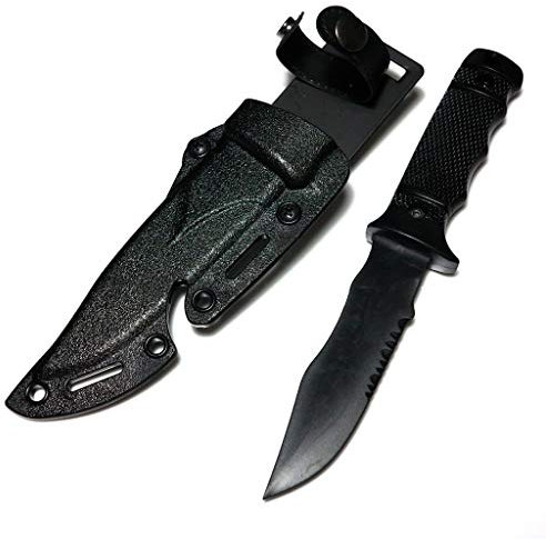 Airsoft Spare Parts CYMA Soft Rubber Plastic M37 Seal Pup Knife(Non-Sharp Fake Knife) with Sheath Caoutchouc Souple en Plastique Bébé Phoque Couteau (Faux Couteau Non Tranchant) avec Gaine Black Noir