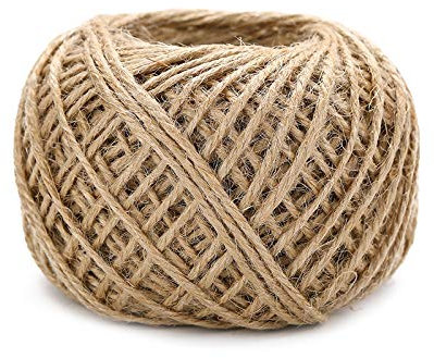 Gshy Cordón de cáñamo Natural Cordón ecológico de Yute Cuerda Macramé Decoración de Boda，Embalaje,Jardín,DIY Creative Arts 2mm*50m (Castaño)
